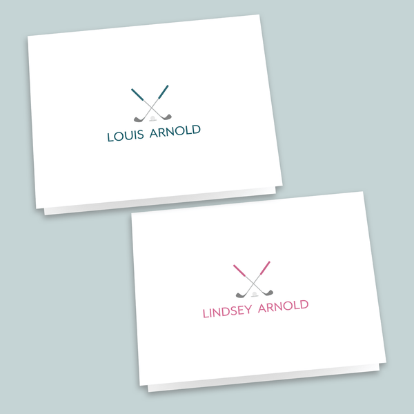 Golf - Personalized Folded Note Card - The Note House