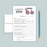 Golf (Pink) - Personalized Fill - in Letter Template - The Note House
