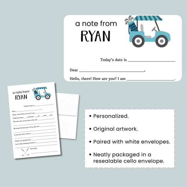 Golf (Blue) - Personalized Fill-in Letter Template