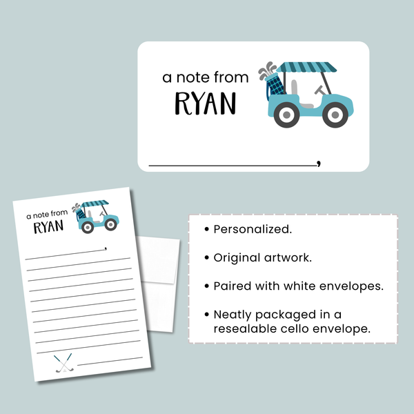 Golf (Blue) - Personalized Lined Letter Template
