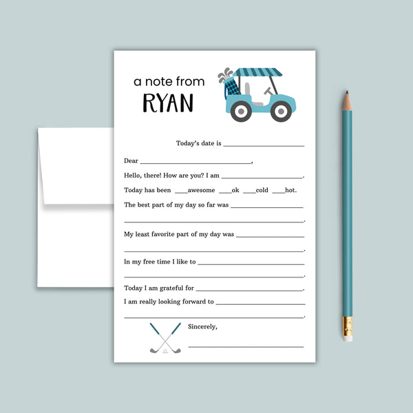 Golf (Blue) - Personalized Fill-in Letter Template