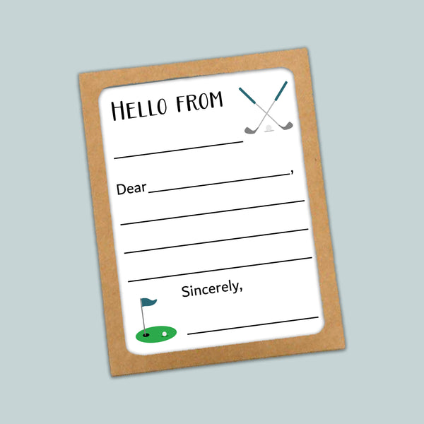 Golf (Blue) - Lined Note Cards
