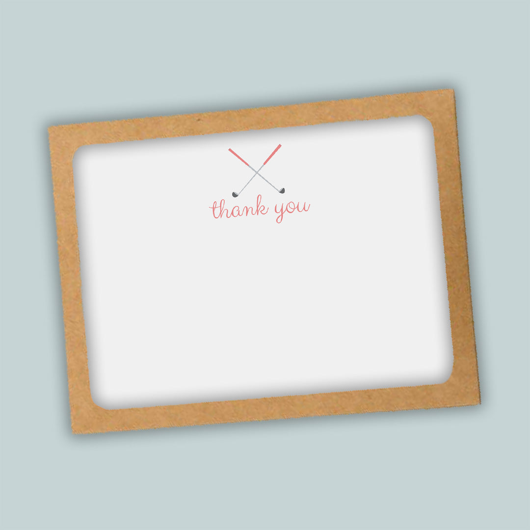 Golf (Pink) -  Flat Note Cards