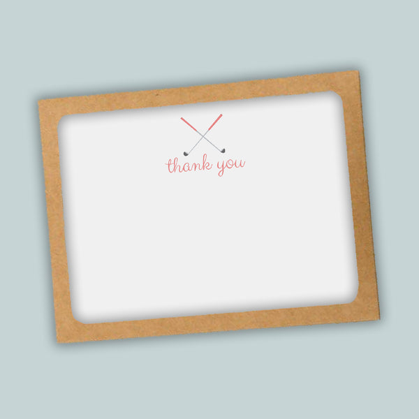Golf (Pink) -  Flat Note Cards
