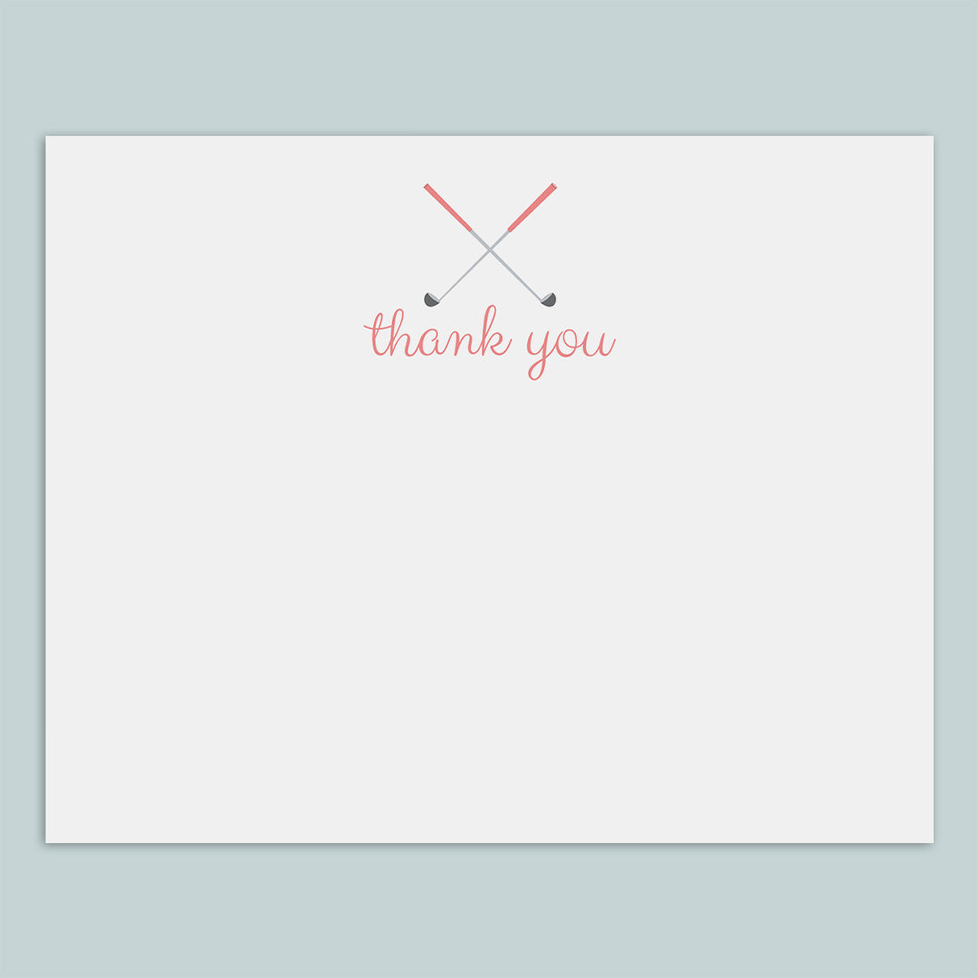 Golf (Pink) -  Flat Note Cards