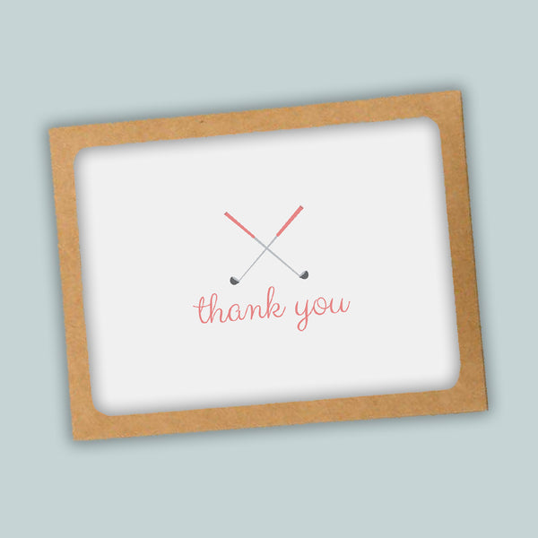 Golf (Pink) -  Folded Note Cards