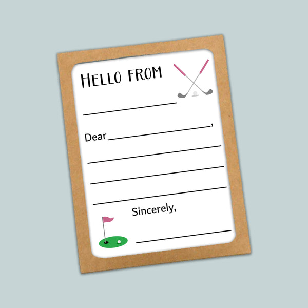 Golf (Pink) - Lined Note Cards
