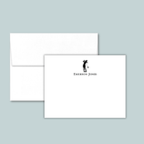 Golfer Girl - Personalized Flat Note Card - The Note House
