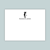 Golfer Girl - Personalized Flat Note Card - The Note House