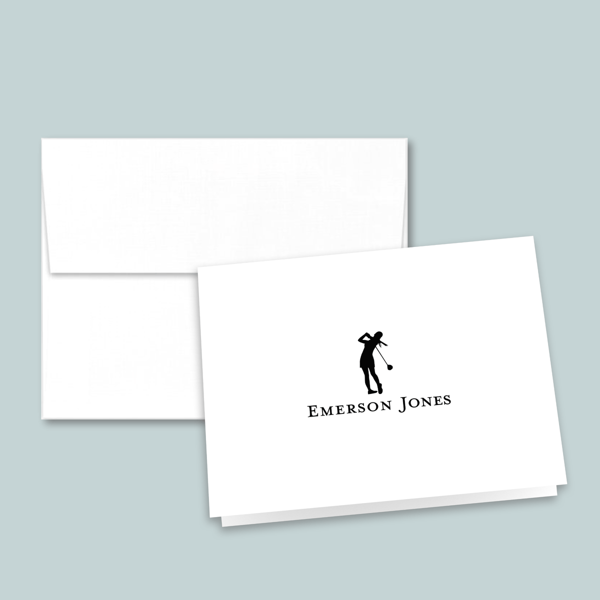 Golfer Girl - Personalized Folded Note Card - The Note House