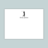 Golfer - Personalized Flat Note Card - The Note House