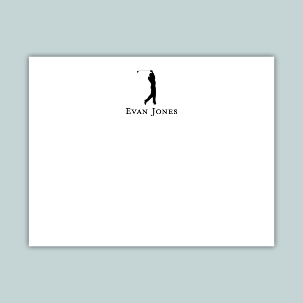 Golfer - Personalized Flat Note Card - The Note House