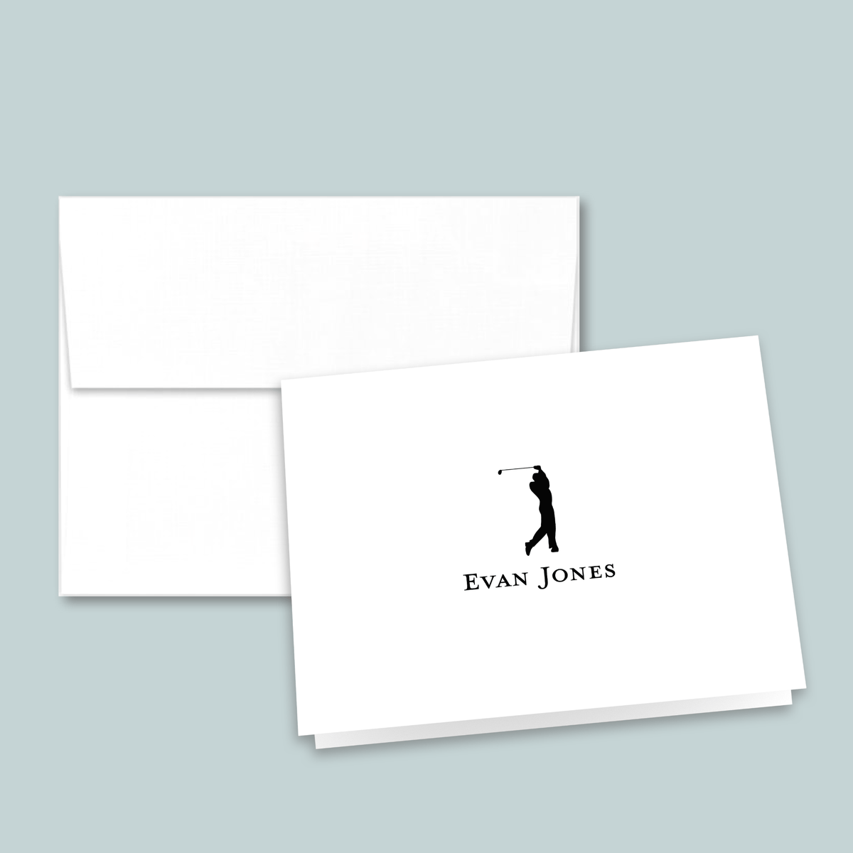 Golfer - Personalized Folded Note Card - The Note House