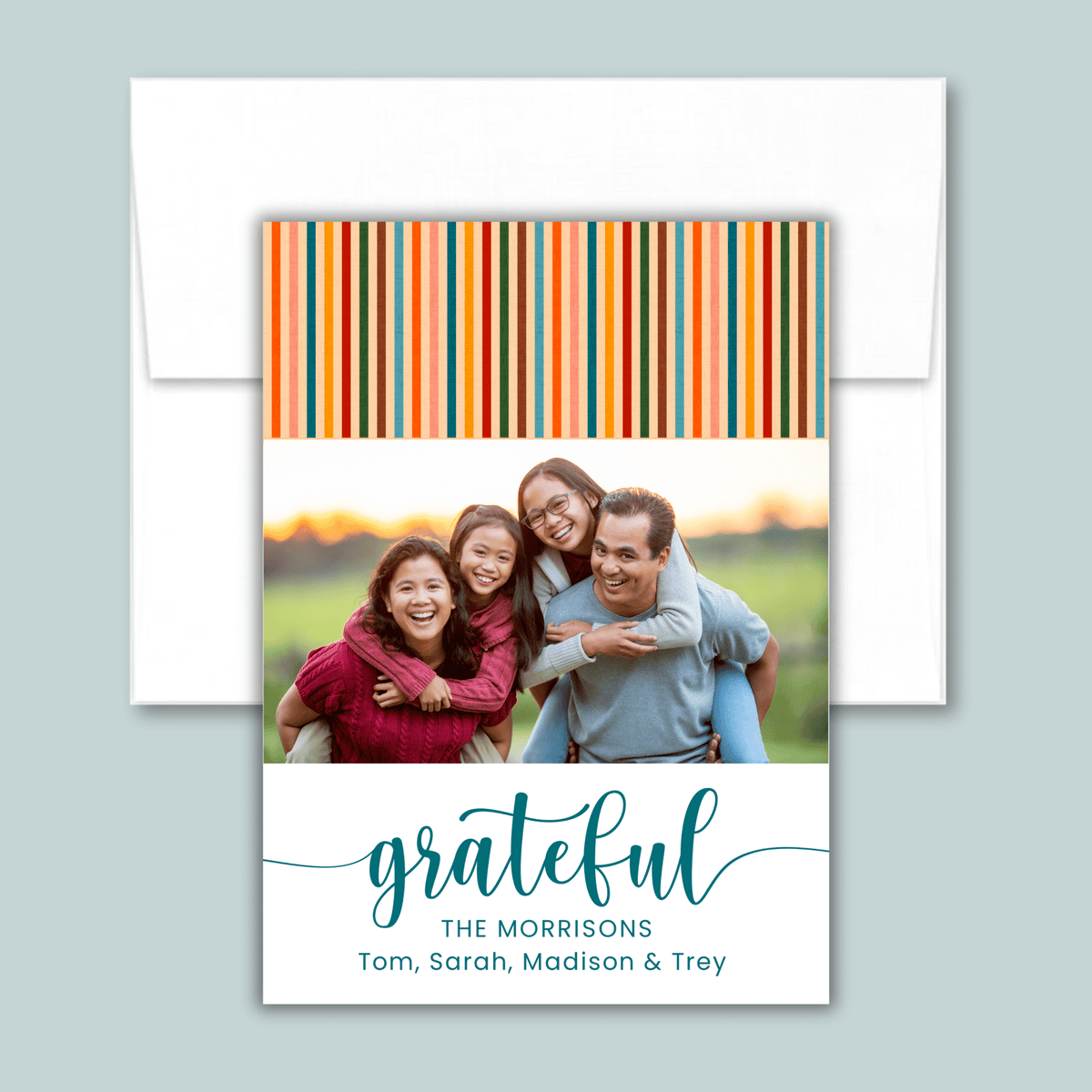 Grateful Floral - Personalized Photo Card - The Note House
