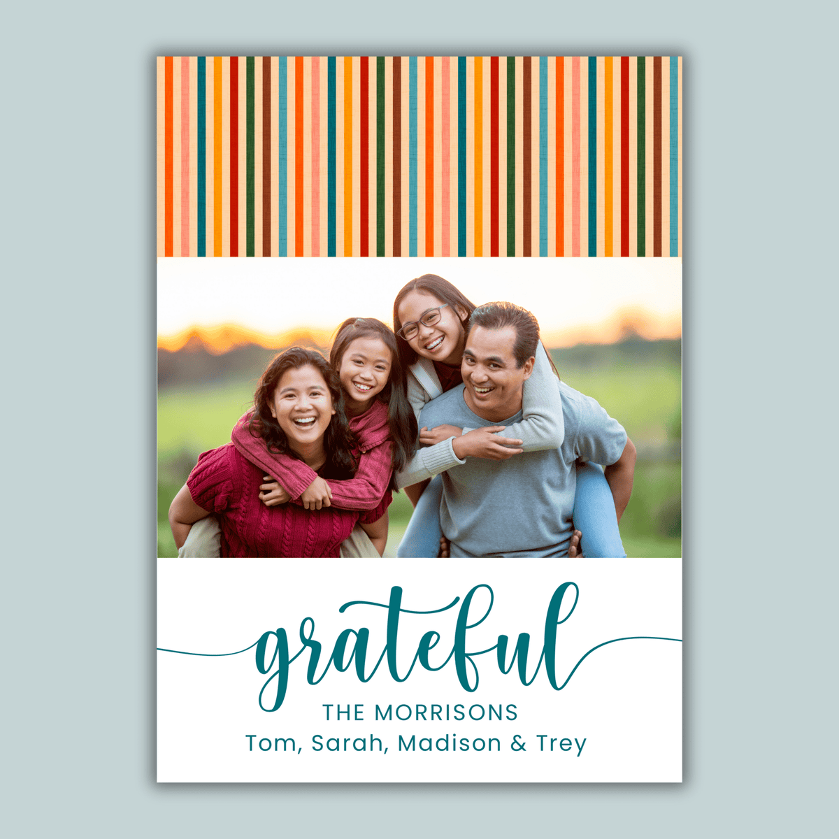 Grateful Floral - Personalized Photo Card - The Note House