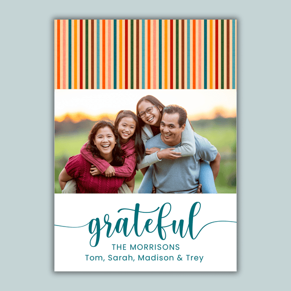 Grateful Floral - Personalized Photo Card - The Note House
