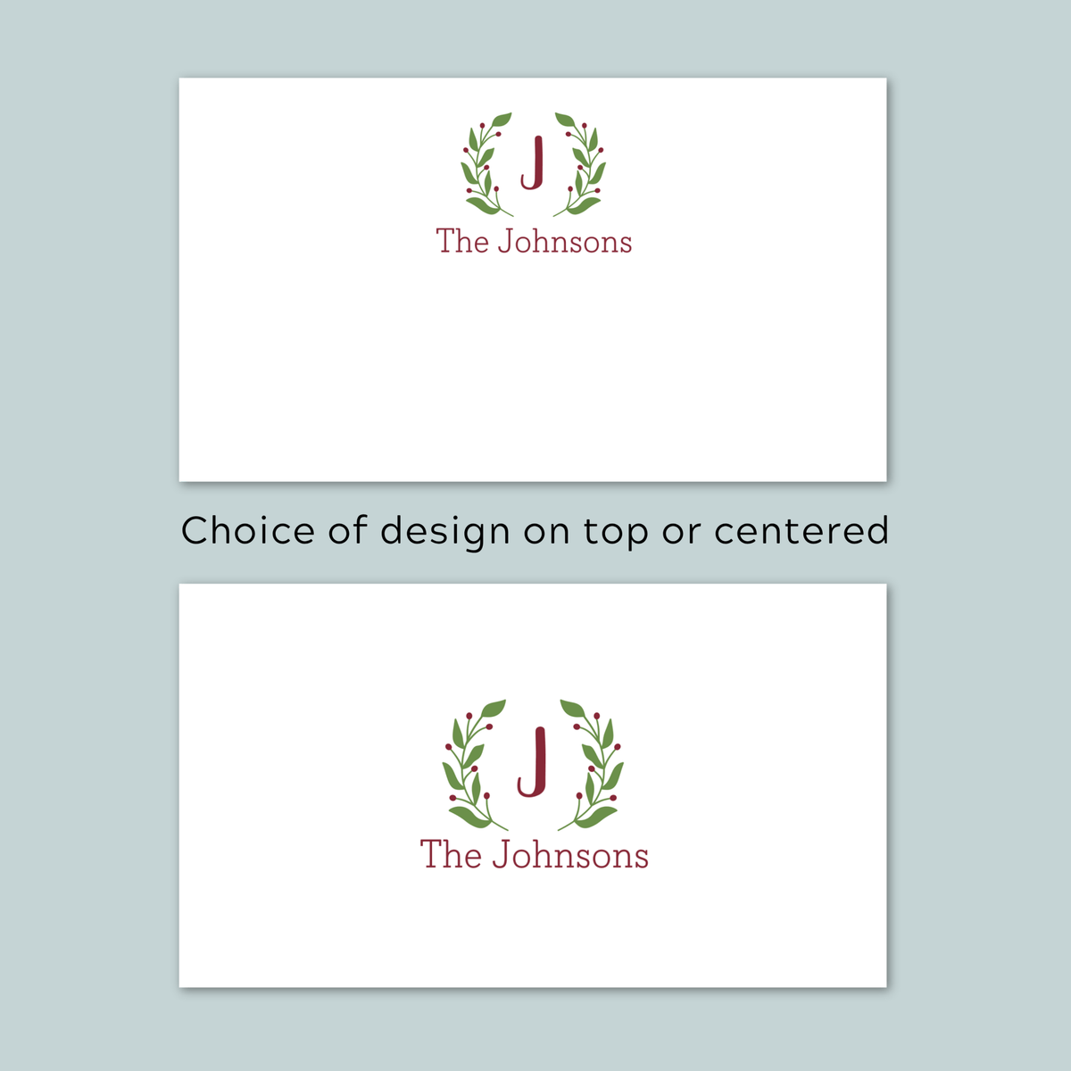Green Branch with Initial - Personalized Gift Enclosure - The Note House
