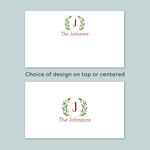 Green Branch with Initial - Personalized Gift Enclosure - The Note House