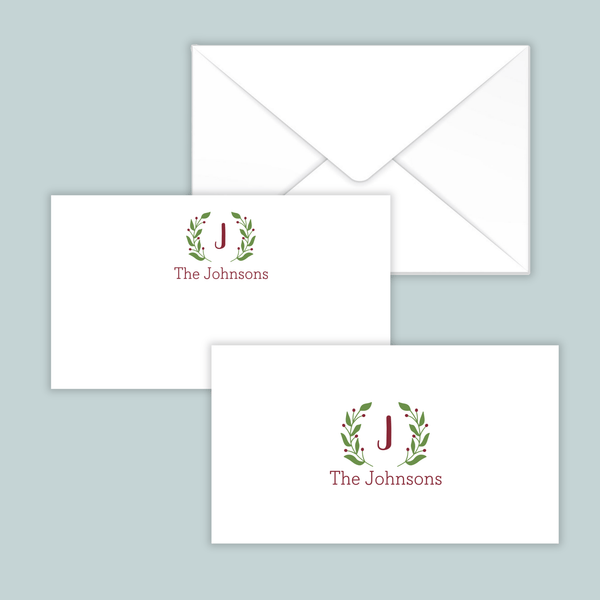 Green Branch with Initial - Personalized Gift Enclosure - The Note House