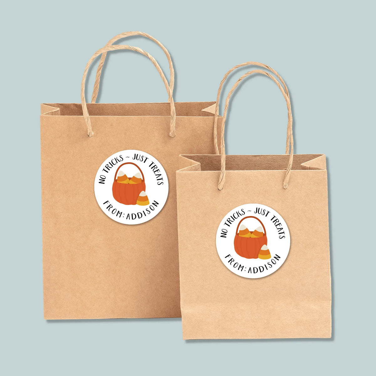 Halloween Candy Corns - Personalized Round Gift Sticker - The Note House