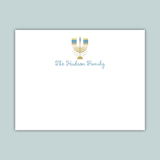 Hanukkah Menorah - Personalized Flat Note Card - The Note House