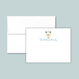 Hanukkah Menorah - Personalized Flat Note Card - The Note House