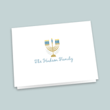 Hanukkah Menorah - Personalized Folded Note Card - The Note House