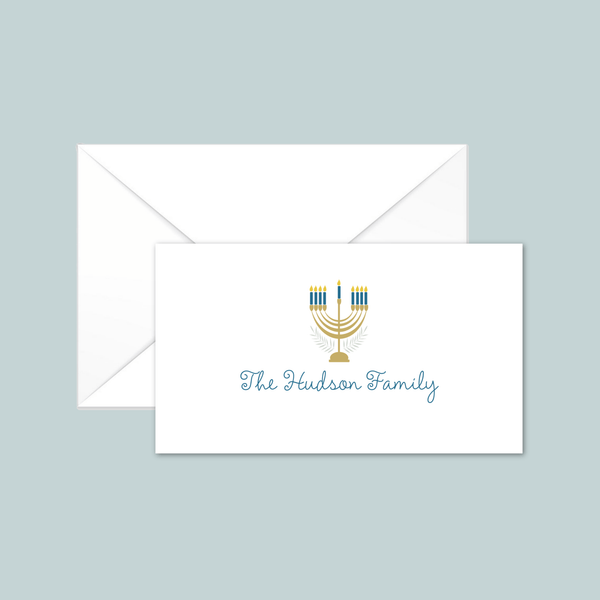 Hanukkah Menorah - Personalized Gift Enclosure - The Note House