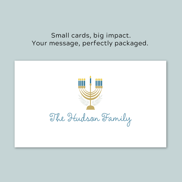 Hanukkah Menorah - Personalized Gift Enclosure - The Note House