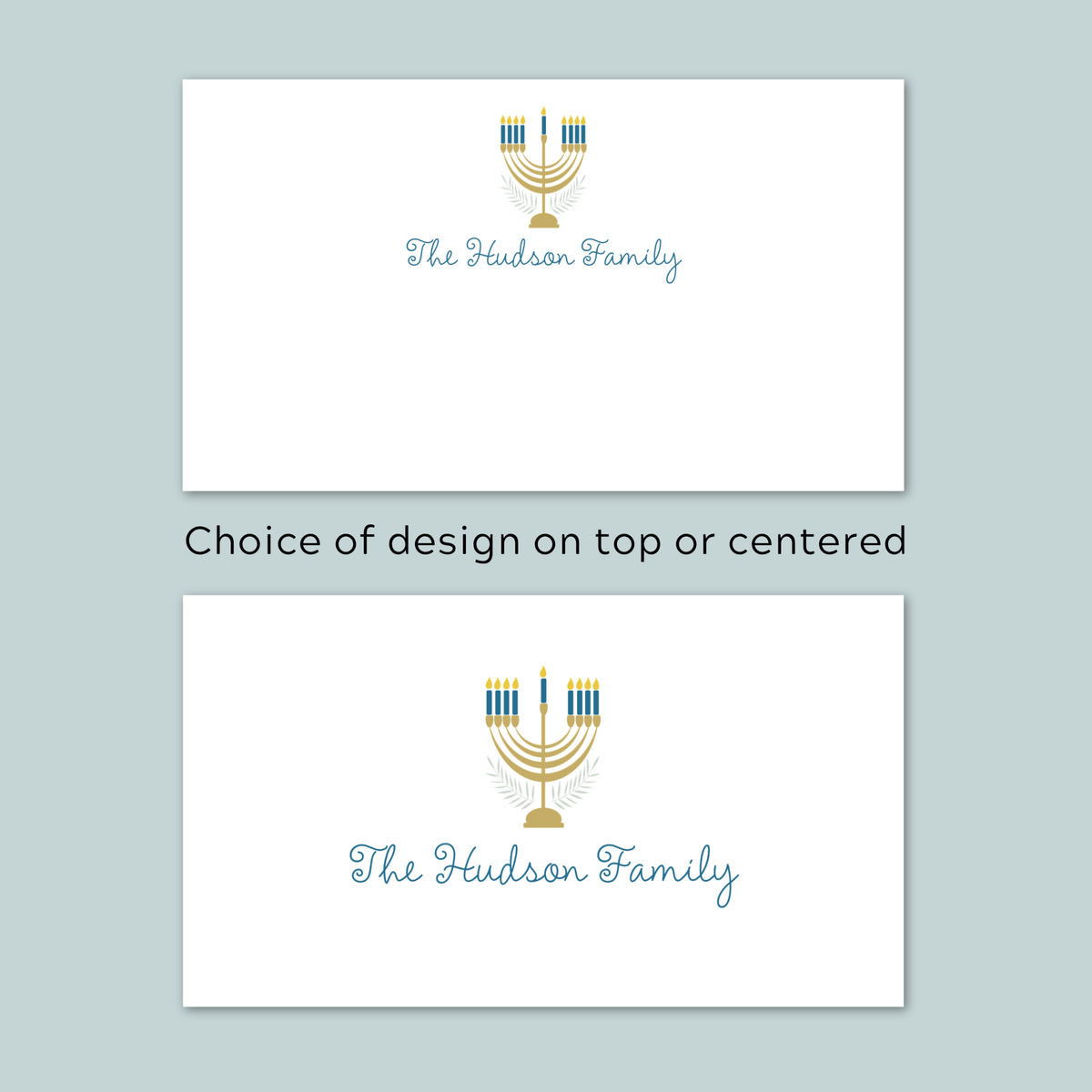 Hanukkah Menorah - Personalized Gift Enclosure - The Note House