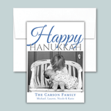Hanukkah Stripes - Personalized Photo Card - The Note House