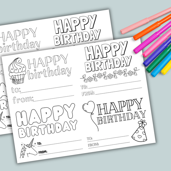Happy Birthday Cards - Unicorn - Printable Instant Download - The Note House