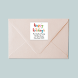 Happy Holidays - Colorful Snowflakes - Square Address Label - The Note House