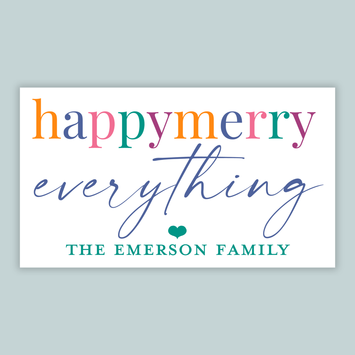 Happy Merry Everything - Personalized Gift Enclosure - The Note House