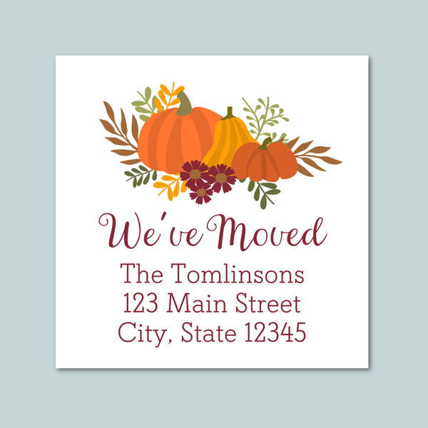 Harvest Pumpkin - Square Address Label