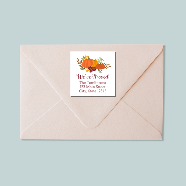 Harvest Pumpkin - Square Address Label