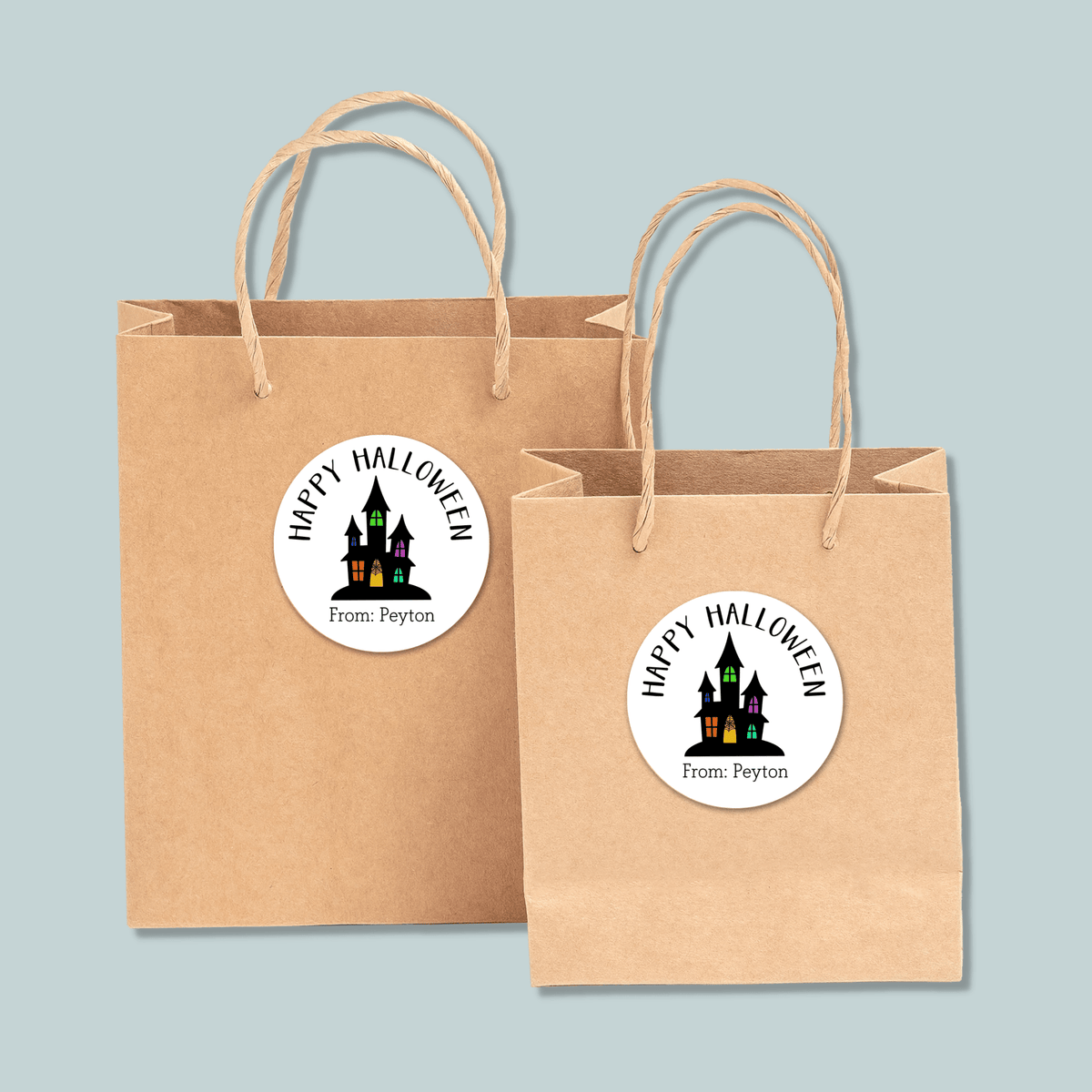 Haunted House - Personalized Round Gift Sticker - The Note House