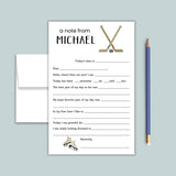 Hockey - Personalized Fill - in Letter Template - The Note House