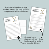 Hockey - Personalized Lined Letter Template - The Note House