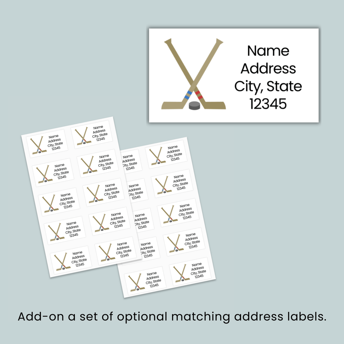 Hockey - Personalized Lined Letter Template - The Note House
