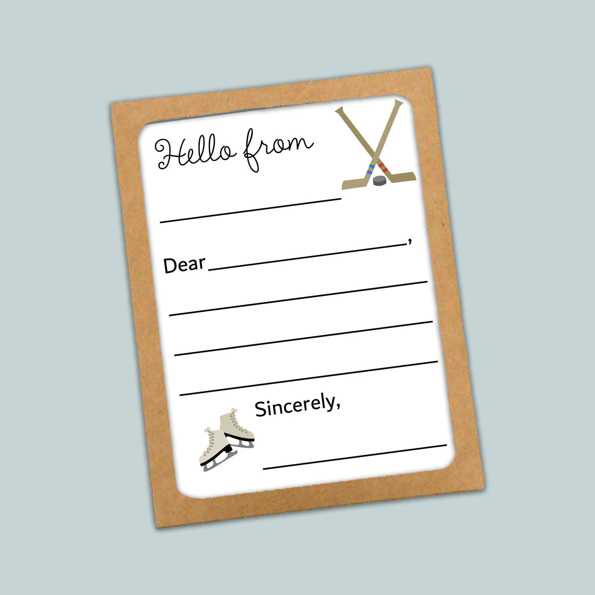Hockey - Lined Note Cards