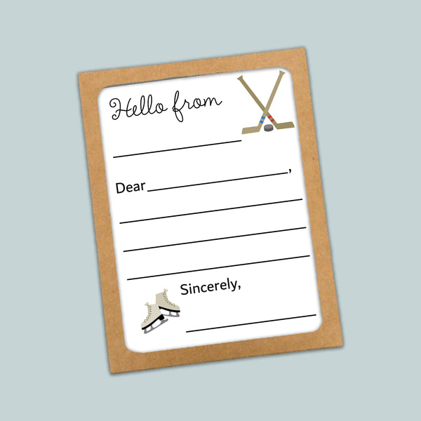 Hockey - Lined Note Cards