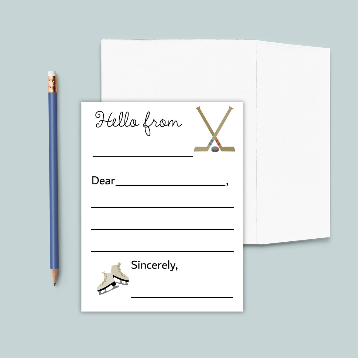 Hockey - Lined Note Cards