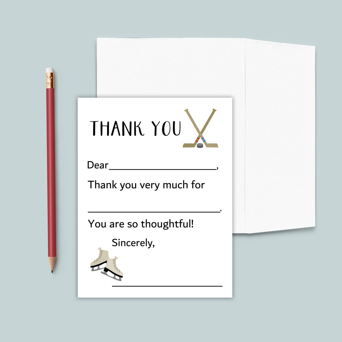 Hockey - Fill-in Thank You Cards