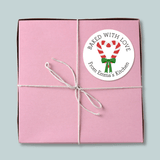 Holiday Candy Cane - Personalized Round Handmade with Love Gift Sticker - The Note House