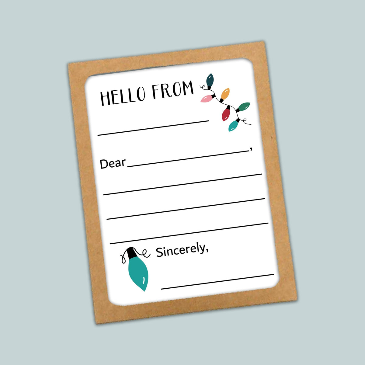 Holiday Lights - Lined Note Cards - The Note House