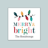 Holiday Lights - Personalized Square Gift Sticker - The Note House