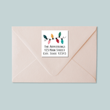 Holiday Lights - Square Address Label - The Note House