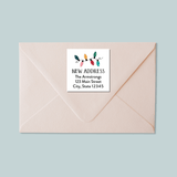Holiday Lights - We've Moved Square Address Label - The Note House