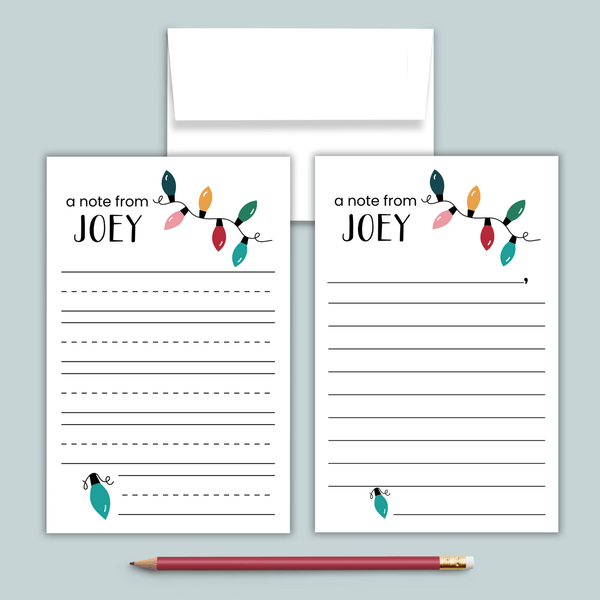 Holiday Reindeer - Personalized Lined Letter Template - The Note House